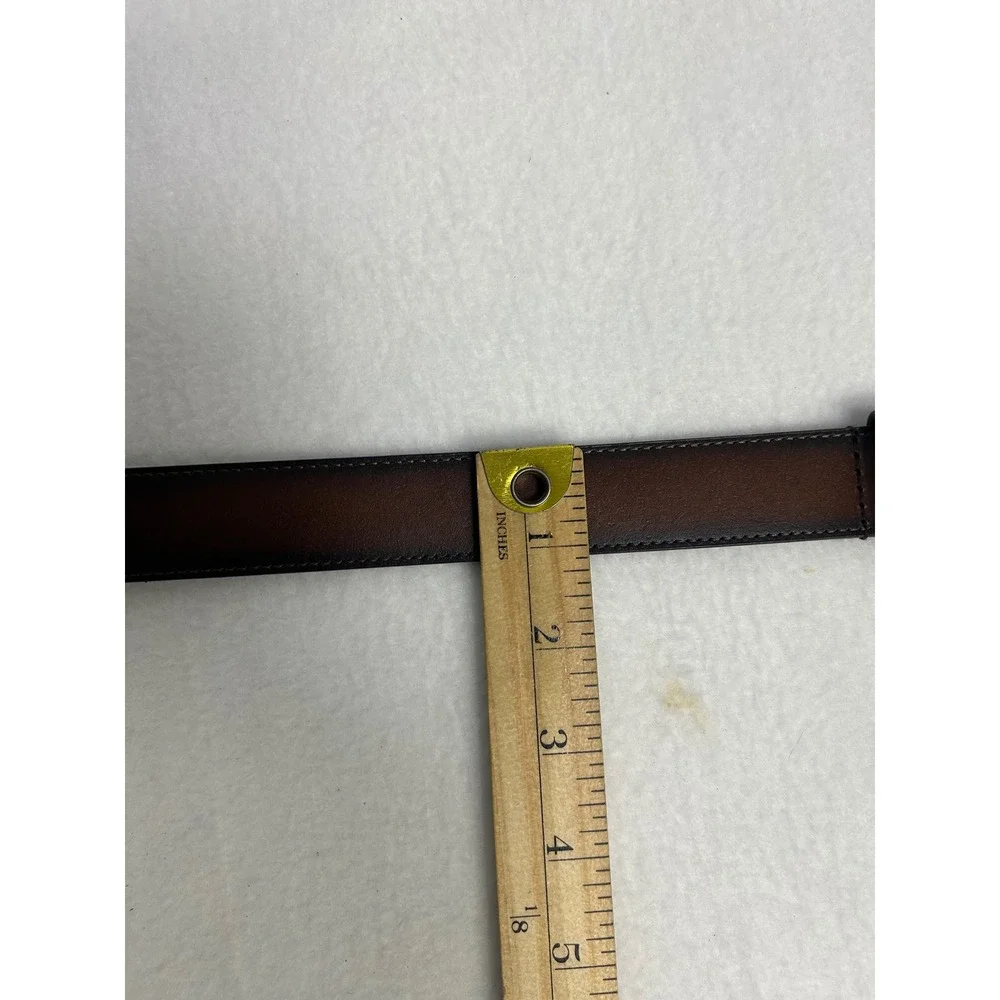 Western Americana Levi's Mens M Brown Leather Ombre Logo Buckle Belt